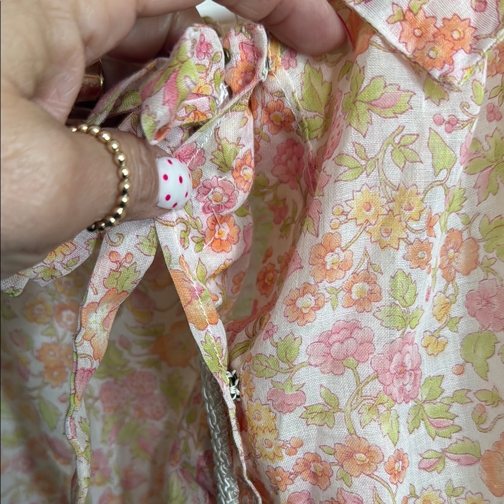 Vintage Floral Short Sleeve Sheer Dress ( homemade ) - Picture 4 of 9